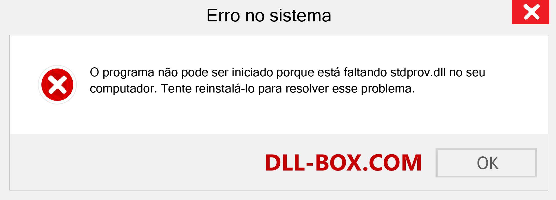 Arquivo stdprov.dll ausente ?. Download para Windows 7, 8, 10 - Correção de erro ausente stdprov dll no Windows, fotos, imagens